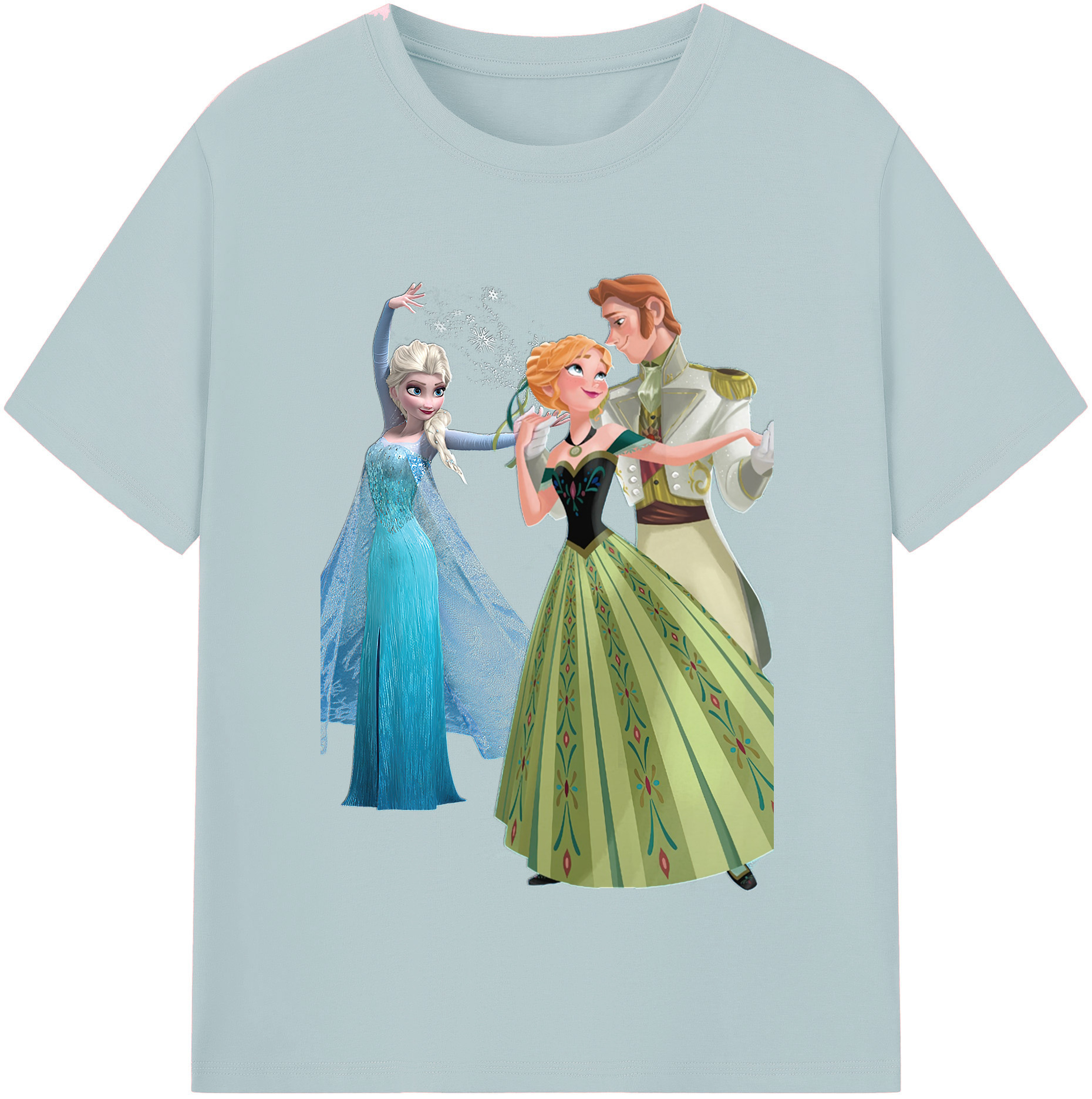 （画像用） アナと雪の女王 アンナ エルサ Frozen Anna Elsa 綿100％半袖Tシャツ（フロントプリント）